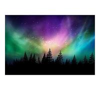 YSCOLOR Diamond Painting Kit De Diamant Peinture Pour Adultes Aurore Boréale Aurores Boréales Sur La Forêt Canadienne Foret Rond Complet 5D Diamants Strass Broderie 30x40cm