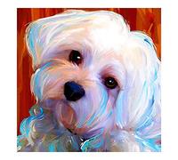 YSCOLOR Diamond Painting Lap Chiens Maltais Chiens Complet Suqare Diamant Broderie Animaux 5D DIY Diamant Peinture Complète Foret Strass 30X30Cm