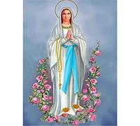 YSCOLOR Diamond Painting Religieuse Vierge Marie 5D Bricolage Mosaïque Pleine Ronde Diamant Broderie Diamant Peinture Créative Décor À La Maison Ornement 30x40cm