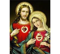YSCOLOR Diamond Painting Vierge Marie Jésus Diamant Peinture Ensemble 5D Pleine Ronde Vierge Marie Par Numéros Jésus Kit Pour Adulte Enfants Mur Art Décor 30x40cm