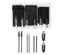 YSDINK Bâtons de Mascara Jetables Goupillon Cils, Coffret de Maquillage Inclut 50 Brosses Cils et Sourcils, 50 Pinceaux à Lèvres, 100 Micro-Pinceaux de Maquillage, 6 Pinces à Cheveux (Noir)