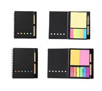YSDINK Cahiers à Spirales - Lot de 2, Cahier Ligné & To Do List, Blocs Mémo pour Adultes, Petit Carnet de Note, Cahier Spirale Pour Études et Bureau, Accessoires Scolaires (Noir)