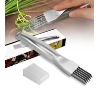 YSDMY 1 Pièces Shred Silk The Knife，2024 New Couteau à Oignon Vert Haché en Acier Inoxydable，Couteau à Déchiqueter Broyeur d'oignons Verts pour Fruits et Légumes Frais