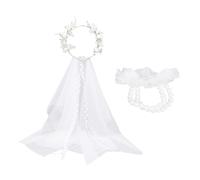 YSDYY 1 Morceau De Girlands Voile Et 1 Morceau De Bracelet Perlé, Guirlande Simulée, Décoration De Cheveux Nuptiale, Bracelet De Neige, Stocks De Mariage.