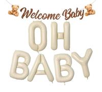 YSDYY 1 Set Baby Bref Balloons Et 1 Morceau d'ours Tirant du Drapeau, Décoration De Fête d'anniversaire, Combinaison De Ballons De Briefing en Aluminium, Arrangement Nouveau-Né.