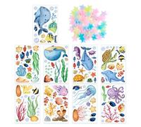 YSDYY 1 Set Marine Thematic Wall Sticker, 50 Morceaux D'Autocollants Étoiles Brillants, Décoration De La Salle des Enfants, Autocollants Muraux Créatifs Et Intéressants, Décoration De La Maison.