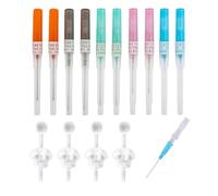 YSDYY 10 aiguilles à canule, 4 boucles d'oreilles avec bouchons d'oreille, aiguilles de piercing d'oreille et de nez, kits d'outils de piercing, outils d'aiguilles de piercing, accessoires de