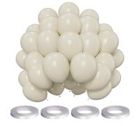 YSDYY 100 Ballons, 4 Rouleaux De Rubans Blancs, Décorations De Fête d'anniversaire, Ballons Simples, Célébrations De Mariage, Atmosphères - Décorations.