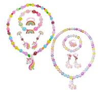 YSDYY 2 Ensembles De Bijoux Pour Enfants Rainbow Horse, Bracelets Colorés, Chaînes De Perles De Dessins Animés, Ensembles De Bijoux Créatifs Et Intéressants.