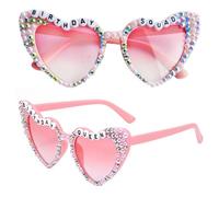 YSDYY 2 Morceaux De Brèves De Cœur, Lunettes De Soleil, Lunettes De Soleil Élées, Décoration De Fête, Accessoires De Vêtements De Fête pour Femmes, Requis Photo.