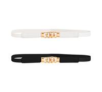 YSDYY 2 Morceaux De Ceintures Minces Pour Les Femmes, Des Girts En Cuir Pu, Des Accessoires Classiques Élés, Des Accessoires De Vêtements (Noir, Blanc).