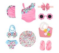 YSDYY 2 Morceaux De Combinaison De Natation avec Un Chapeau, 1 Paire De Pantoufles, 1 Morceau De Sac À Main, des Accessoires pour Une Décoration sans Bébé.