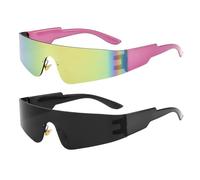 YSDYY 2 Morceaux De Lunettes De Soleil sans Cadre, Lunettes De Fête Extraterrestres, Tendance De La Mode -Sonsa -Sonnen Glasses, Party Cool Lunes, Accessoires De Vêtements.