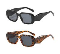 YSDYY 2 Paires De Lunettes De Soleil Rétro-Right-Wing, Lunettes De Soleil Carrées À La Mode, Accessoires À La Mode Personnalisés, Lunettes De Style Y2K.