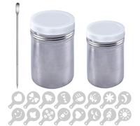 YSDYY 2 Pièces avec Un Distributeur De Poudre De Couverture, 16 Morceaux De Profil De Café, 1 Morceau D'Aiguille en Acier Inoxydable, Outils De Production De Café, Outils De Cuisine.