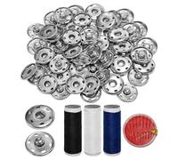YSDYY 30 Paires D'Instantanés Métalliques Et 1 Ensemble D'Outils De Couture, Boutons Ronds, Accessoires À Main, des Instantanés Durables, Adaptés Aux Vêtements Et À La Production De Sac.