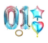 YSDYY 4 Morceaux De Ballons Colorés Et 1 Groupe De Ballons De Rouleau, Ballon d'anniversaire Numéro 10, Cravate De Scellage De Ballon, Ballons d'amour De Décoration De Fête.