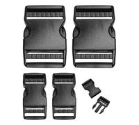 YSDYY 4 Morceaux De Boucles À Double Commutation, Boucle D'Insert en Plastique Noir, Sac À Dos - Boucle Ajustée, Boucle De Sac De Tissu De Montagne, Boucle De Corde pour Animaux De Compagnie.