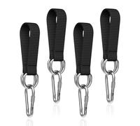 YSDYY 4 Morceaux De Sangles De Connexion Noirs, 4 Parties Carabiner en Métal, Kit De Fixation Swing Créatif, Ruban À Courroie Multifonctionnel, Accessoires De Hamac.