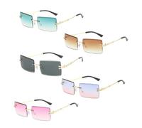 YSDYY 5 Morceaux De Lunettes De Soleil Carrées, Lunettes De Soleil À La Mode Et À La Mode, Lunettes De Protection Solaire, Accessoires De Vêtements De Scène, Ornements en Style De Vêtements.