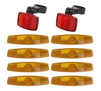 YSDYY 8 Morceaux De Réflecteurs Jaunes, 2 Parties De Lampes D'Avertissement Rouges, Réflecteurs De Sécurité des Vélos, Accessoires De Remplacement Classiques, Réflecteurs De Riz À L'Extérieur.
