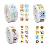 YSDYY Lot de 1 500 autocollants ronds en forme d'animaux, autocollants de la jungle sauvage, mignons et drôles, pour enfants, cadeaux de fête, décoration d'emballage cadeau