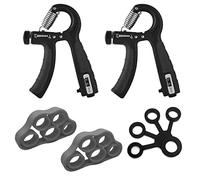 YSDYY Lot de 5 renforçateurs de prise en main avec ressort en acier inoxydable, résistance réglable, entraînement des doigts, poignée à cinq doigts pour athlètes, musiciens