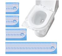 YSDYY Lot de 50 housses de siège de toilette imperméables, housses de siège de toilette, emballées individuellement, housses de siège de toilette antibactériennes en plastique, coussins de siège de