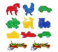 YSDYY Lot de 8 jouets à corder, jouets de compétence fine, jouets pour tout-petits, jouets créatifs, jouets éducatifs, jouets à corder, jouets de cordage en plastique, jouets de voyage pour