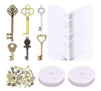 YSDYY Remorque De 100 Membres du Style Clé, De L'Aile À 100 Parties Et De L'Élasticité À 2 Roules, des Bijoux Clés Simulés, des Ornements De L'Aile Créative, des Accessoires D'Ornements De Bricolage.