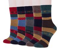 YSense Snug 5 Paires Chaussettes Thermiques Femme en laine, chaussettes Fille chaussettes vintage doux chaud pour hiver