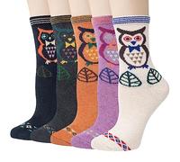 YSense Snug 5 Paires chaussettes Thermiques Femme en laine Fille vintage doux chaud pour hiver