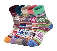 YSense Snug 5 Paires de Chaussette en Laine pour Femmes, des Chaussettes Chaudes D'hiver, des Chaussettes Thermiques pour Femmes