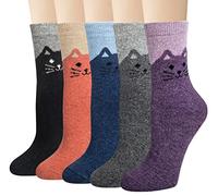 YSense Snug 5 Paries Chaussettes Femme en Laine pour Hiver Chaude Respirant