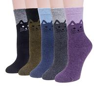 YSense Snug 5 Paries Chaussettes Femme en Laine pour Hiver Chaude Respirant Épais