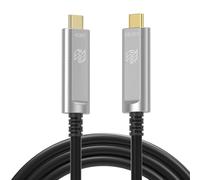 YSerendept Câble USB C à fibre optique (15,2 m), câble USB C vers type C, 10 Gbit/s, compatible avec webcams, appareils photo Logitech, concentrateurs, projecteurs, AR/VR, disques durs, argent