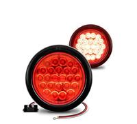 YSFDSGD Feu arrière remorque 2 pièces 4 "rond 24 feux arrière de remorque LED recul pour bateau à cheval pour camping-car Semi-camion plat étanche feux arrière voiture(Rouge)