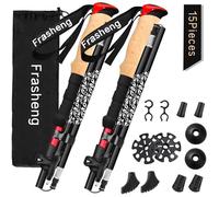 YSFMODE-Bâtons De Randonnée,2 Pcs Bâtons De Marche Pliable En Alliage D'Aluminium,Ultraléger Antichoc Antidérapant Canne De Marche