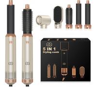 YSFMODE-Brosse Soufflante Avec 5 Accessoires,Multistyler Sèche-Cheveux,Airstyler 5-En-1,Pour Sécher,Brosse Coiffante Chauffante,Po