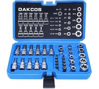 YSFMODE-Jeu De 34 Coffret Douilles Torx Femelle E4-E20,Embout Torx Étoilé Profil T10-T60,Adaptateur 3/8'' À 5/16''