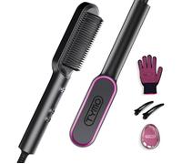 YSFMODE-Lissante Pour Cheveux,Fer À Lisser Peigne Chauffant Avec 25S Ptc Chauffage,5 Réglages De Température,Lisseur Cheveux Céram