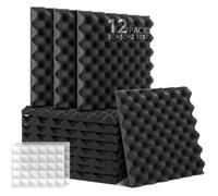 YSFMODE-Lot De 12 Panneaux De Mousse Acoustique Autocollants,Mousse Anti-Bruit Panneau Acoustique Haute Densité Isolant Phonique,P