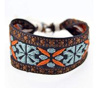 YSGE Bracelet Corde,Bracelet Tissé À La Main Bohême Marron Géométrie Figures Jacquard Large Vintage Ethnique Bracelets De Corde Tressée Réglable BFF Bracelet De Cheville Chanceux Bijoux pour Homme