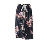 YSGE Pantalon Pyjama Femme,Bas De Pyjama Doux Et Confortable pour Femme Imprimé Plante De Jasmin d'hiver Décontracté Bleu Marine Printemps Été Pantalon De Sommeil Ample Stretch Taille Haute Pantalon