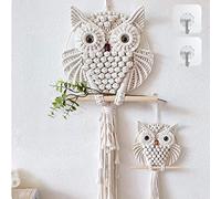 YSGLIFE Lot de 2 Hibou Macramé Tenture Murale Tapisserie Macramé Décoration Murale Tissé À La Main Boho Ornement Mur Art Cintre Décor À La Maison Bureau Salon Chambre Pépinière Artisanat