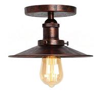 YSGUYILT Plafonnier Industriel Intérieur E27 Suspendus Vintage en Métal en Forme de Parapluie, Éclairage Plafond pour Salon Cuisine Couloir Rouille 22 cm