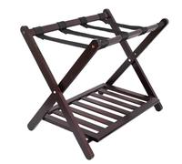YShiuoL Porte-Bagages Pliant Foldable Space-Saving Home Storage Double-Layer Luggage Rack Excellent Load-Bearing Capacity for The Bedroom and Guest Room