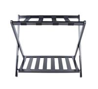 YShiuoL Porte-Bagages Pliant Foldable Space-Saving Home Storage Double-Layer Luggage Rack Excellent Load-Bearing Capacity for The Bedroom and Guest Room