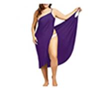 YShiuoL Robe de Plage Robe Portefeuille d'été for Femmes, Couleur Unie, Sexy, Cover-Up for Les Maillots de Bain, vêtements for Femmes(Purple,XXL)