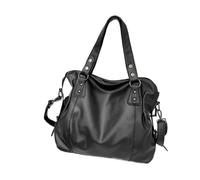 YShiuoL Sac Bandoulière Femme Sacs à bandoulière femme sac main grande capacité sacs grand fourre-tout style dames en cuir souple Hobos de messager femmes Shopper(Black)